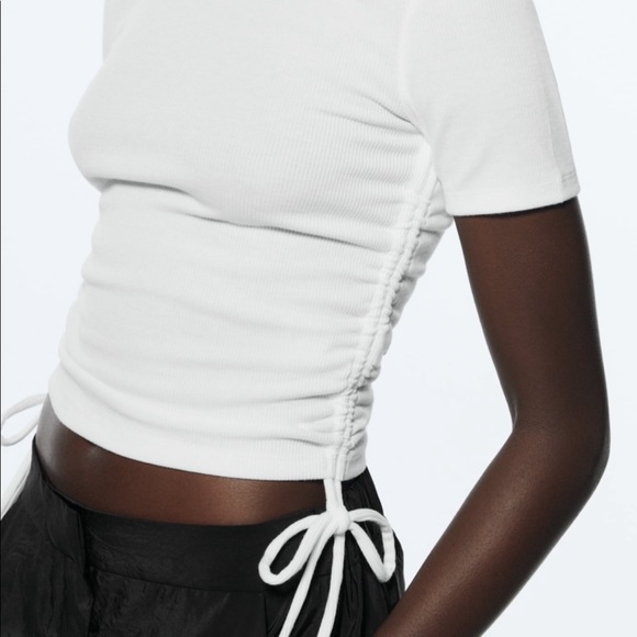 Zara - Ruched Ribbed Top - Picture 3 of 5